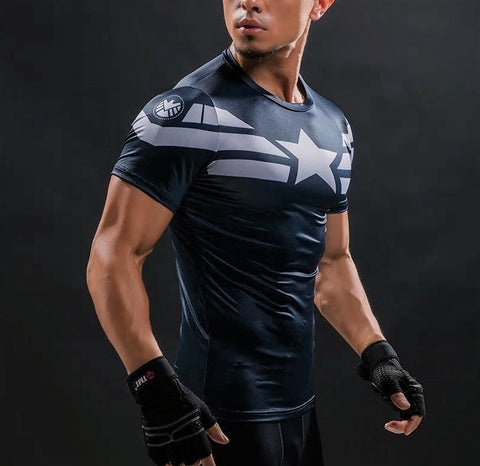 CAPTAIN AMERICA Workout T-Shirt - Gym Heroics Apparel