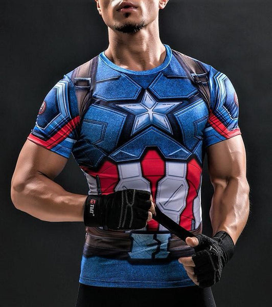 Captain America t-shirt The Winter Soldier tee shirt sport