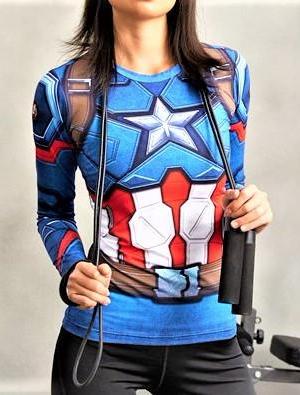 CAPTAIN AMERICA Women's Gym Shirt - Gym Heroics Apparel