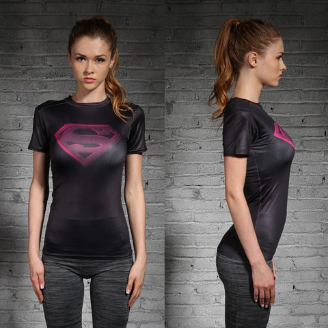 Superman Women's T-Shirt (Pink) - Gym Heroics Apparel