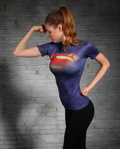 SUPERMAN Women's T-Shirt (Man of Steel) - Gym Heroics Apparel
