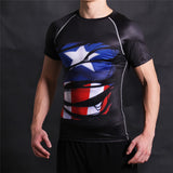 STEVE ROGERS Compression T-shirt (Black) - Gym Heroics Apparel