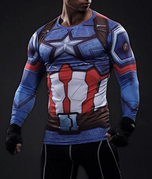 Captain America Shirt Gym Heroics Apparel
