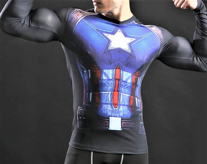 Captain America Workout T Shirt Gym