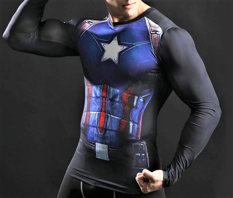 CAPTAIN AMERICA Workout T-Shirt - Gym Heroics Apparel