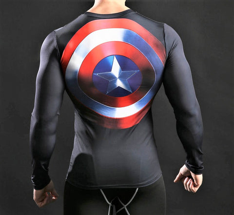 CAPTAIN AMERICA Workout T-Shirt - Gym Heroics Apparel