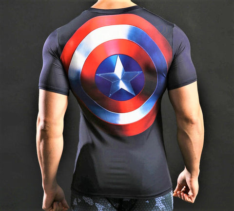 CAPTAIN AMERICA Gym T-Shirt - Gym Heroics Apparel