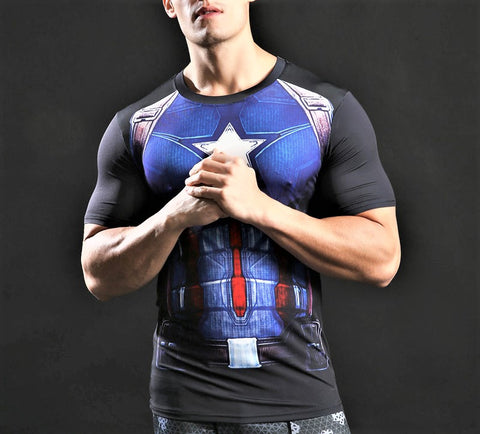 CAPTAIN AMERICA Gym T-Shirt - Gym Heroics Apparel