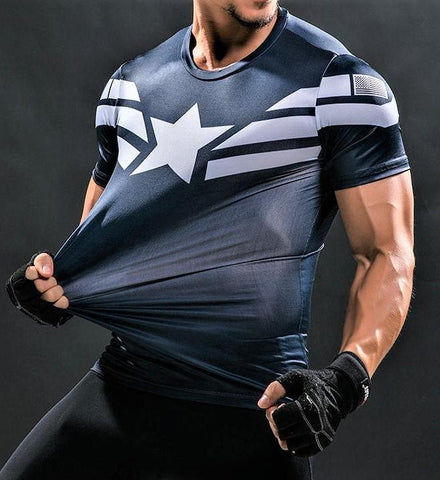 CAPTAIN AMERICA Workout T-Shirt - Gym Heroics Apparel