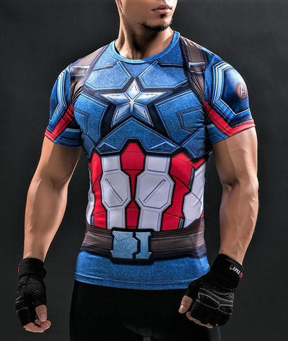 CAPTAIN AMERICA Workout T-shirt - Gym Heroics Apparel