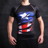 STEVE ROGERS Compression T-shirt (Black) - Gym Heroics Apparel