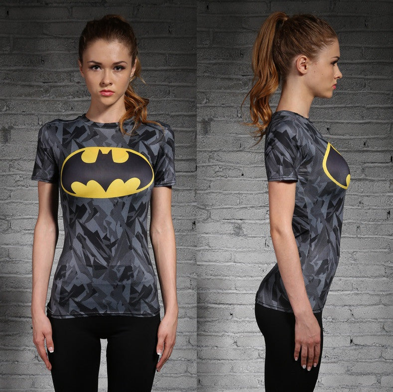 Batman Women's workout T-Shirt (Grey) – Gym Heroics Apparel