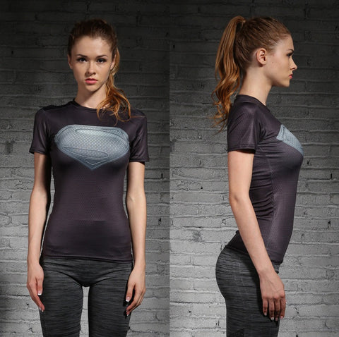 Superman Women's T-Shirt (Black) - Gym Heroics Apparel