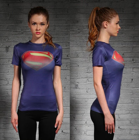 SUPERMAN Women's T-Shirt (Man of Steel) - Gym Heroics Apparel